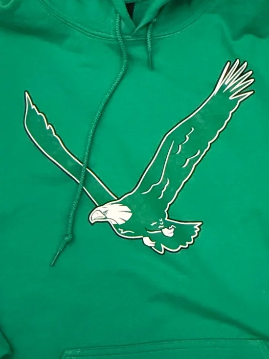 Gildan Teal-Green Pullover Hoodie with White & Dark Green Philadelphia Eagles - Picture 3 of 5
